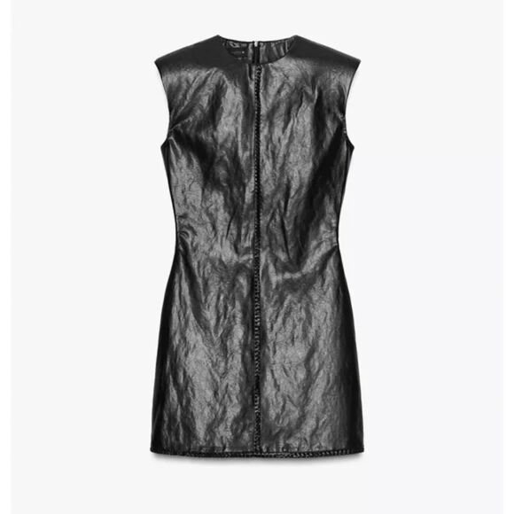 NWT ZARA Faux Leather Mini Dress - Picture 8 of 10